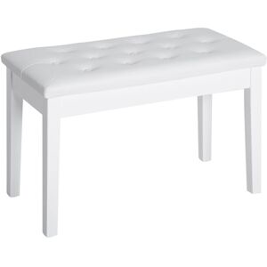 HOMCOM White PU Leather Upholstered Piano Stool with Storage - Piano Bench 76x36x50cm HOMCOM White PU Leather Upholstered Piano Stool with Storage - Piano Bench 76x36x50cm