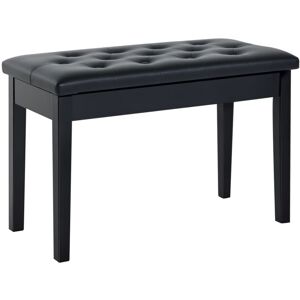 Classic Piano Bench Padded Seat Makeup Stool Solid Wood Wooden Black - Homcom Classic Piano Bench Padded Seat Makeup Stool Solid Wood Wooden Black - Homcom
