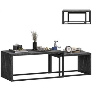 Homcom - Coffee Tables Set of 2, Nest of Tables for Living Room, Dark Grey Homcom - Coffee Tables Set of 2, Nest of Tables for Living Room, Dark Grey