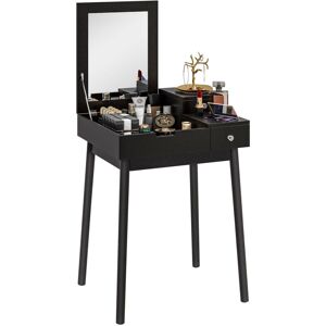 Homcom - Dressing Table Vanity Desk Flip-up Mirror 2 Drawers, Black Homcom - Dressing Table Vanity Desk Flip-up Mirror 2 Drawers, Black