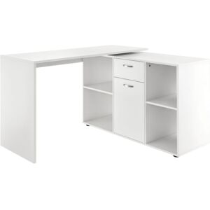 Homcom - Dual-use Adjustable Large L-Shaped Computer Desk Laptop Workstation White Homcom - Dual-use Adjustable Large L-Shaped Computer Desk Laptop Workstation White