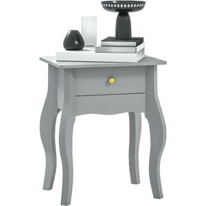 End Table French Style Small Table with Drawer and Curved Legs, Grey - Homcom End Table French Style Small Table with Drawer and Curved Legs, Grey - Homcom