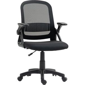 Homcom - Ergonomic Swivel Computer Chair with Flip-up Armrests, Black Homcom - Ergonomic Swivel Computer Chair with Flip-up Armrests, Black