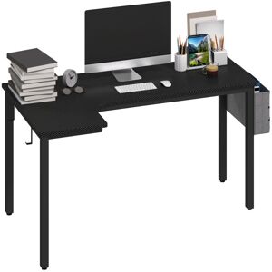 Homcom - L-Shaped Corner Desk Computer with Fabric Bag and Hooks, Black Homcom - L-Shaped Corner Desk Computer with Fabric Bag and Hooks, Black