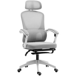 Homcom - Mesh Ergonomic Office Chair with Lumbar Support, Headrest, Grey Homcom - Mesh Ergonomic Office Chair with Lumbar Support, Headrest, Grey