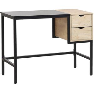 Beliani - Industrial Home Office Desk Storage Compartment 2 Drawers 100x48 cm Black Harper Beliani - Industrial Home Office Desk Storage Compartment 2 Drawers 100x48 cm Black Harper
