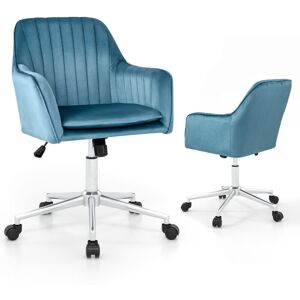 Costway - Home Office Leisure Chair Height-Adjustable Swivel Dutch Velvet Task Chairs Costway - Home Office Leisure Chair Height-Adjustable Swivel Dutch Velvet Task Chairs