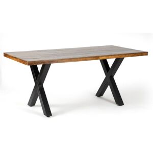 Induse 'X' Leg Dining Table - Mango Wood/Iron - L90 x W180 x H76 cm Induse 'X' Leg Dining Table - Mango Wood/Iron - L90 x W180 x H76 cm