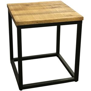 Industrial Side Table - Sawn Finish - Mango Wood/Iron - L45 x W45 x H50 cm - PP Sawn Finish Industrial Side Table - Sawn Finish - Mango Wood/Iron - L45 x W45 x H50 cm - PP Sawn Finish