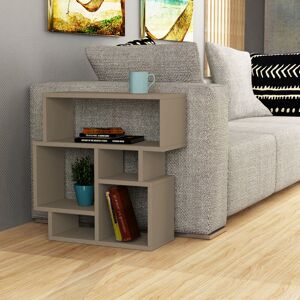 Livetastic Beige Side Table - Modern MDF Storage 5 Shelves Livetastic Beige Side Table - Modern MDF Storage 5 Shelves