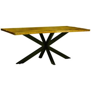 Kerela Artificial Edge Spider Leg Dining Table - Mango Wood/Iron - L90 x W180 x H76 cm - Mango PP Saw Finish Kerela Artificial Edge Spider Leg Dining Table - Mango Wood/Iron - L90 x W180 x H76 cm - Mango PP Saw Finish