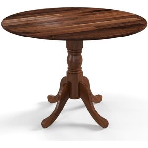 Costway - Kitchen Dining Table Round Wooden Dining Table With Curved Trestle Legs 4-person Costway - Kitchen Dining Table Round Wooden Dining Table With Curved Trestle Legs 4-person