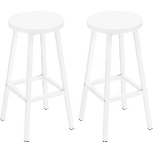 Klihome - 2x Bar Stools Sturdy Metal Frame Breakfast Dining Bar Stools Fixed Height Bar Stools Breakfast Bar, Counter, Kitchen and Home, White Klihome - 2x Bar Stools Sturdy Metal Frame Breakfast Dining Bar Stools Fixed Height Bar Stools Breakfast Bar, Counter, Kitchen and Home, White