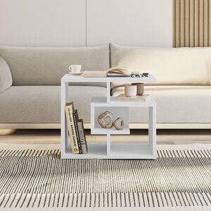 Decortie - Labirent Modern Coffee Table Multipurpose h 45cm - White - White Decortie - Labirent Modern Coffee Table Multipurpose h 45cm - White - White