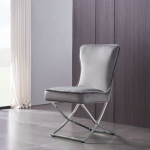 PN HOME Single Trafalgar Lux Velvet Dining Chair w/ Gold Metal Legs - Dining Room Chair - Upholstered Chair - Modern Dining Chair - Light Grey PN HOME Single Trafalgar Lux Velvet Dining Chair w/ Gold Metal Legs - Dining Room Chair - Upholstered Chair - Modern Dining Chair - Light Grey