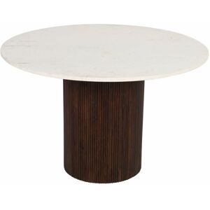 VERTY FURNITURE Luxor Mango Wood Dining Table Round With Marble Top VERTY FURNITURE Luxor Mango Wood Dining Table Round With Marble Top