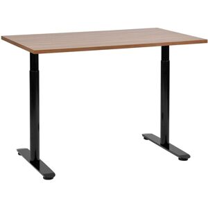 Beliani - Manually Adjustable Standing Desk Modern Office Round Feet 120 x 72 cm Dark Wood Top Black Steel Frame destinas Beliani - Manually Adjustable Standing Desk Modern Office Round Feet 120 x 72 cm Dark Wood Top Black Steel Frame destinas