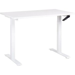 Beliani - Manually Adjustable Standing Desk Modern Office Square Feet 120 x 72 cm White Top White Steel Frame destines Beliani - Manually Adjustable Standing Desk Modern Office Square Feet 120 x 72 cm White Top White Steel Frame destines