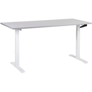 Beliani - Manually Adjustable Standing Desk Modern Office Square Feet 160 x 72 cm Grey Top White Steel Frame destines Beliani - Manually Adjustable Standing Desk Modern Office Square Feet 160 x 72 cm Grey Top White Steel Frame destines