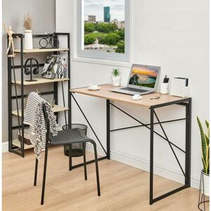 Mcc Direct - Folding Desk Workstation Foldable Computer Desk for Office Home Study Writing Table No Assembly Miami (Natural, 100cm) Mcc Direct - Folding Desk Workstation Foldable Computer Desk for Office Home Study Writing Table No Assembly Miami (Natural, 100cm)