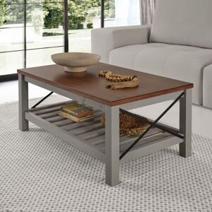 Mercers Furniture - Cottage Grey Painted Pine Coffee Table – Wooden with Storage Shelf – 46H x 107W x 61D cm Mercers Furniture - Cottage Grey Painted Pine Coffee Table – Wooden with Storage Shelf – 46H x 107W x 61D cm