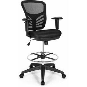 Costway - Mesh Mid-Back Tall Drafting Chair Ergonomic Office Chair Adjustable 360 Swivel Costway - Mesh Mid-Back Tall Drafting Chair Ergonomic Office Chair Adjustable 360 Swivel