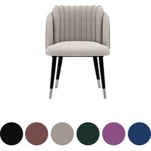 Life Interiors - Single Milano Velvet Dining Chair - Metal Legs w/ Silver End Caps - Dining Room Chair - Upholstered Chair - Modern Dining Chair w/ Life Interiors - Single Milano Velvet Dining Chair - Metal Legs w/ Silver End Caps - Dining Room Chair - Upholstered Chair - Modern Dining Chair w/