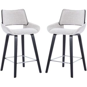 WAHSON OFFICE CHAIRS Modern Bar Stools Set of 2 Upholstered in Chenille Fabric Bar Chairs with Black Legs Breakfast Counter Stools for Home Pub Restaurant, Grey, Wahson WAHSON OFFICE CHAIRS Modern Bar Stools Set of 2 Upholstered in Chenille Fabric Bar Chairs with Black Legs Breakfast Counter Stools for Home Pub Restaurant, Grey, Wahson