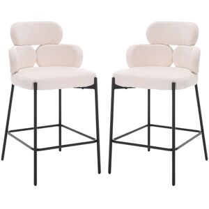 WAHSON OFFICE CHAIRS Modern Bar Stools Set of 2 in Chenille Fabric Upholstered Bar Chairs with Black Legs Counter Stools for Kitchen Home Pub, Beige, Wahson WAHSON OFFICE CHAIRS Modern Bar Stools Set of 2 in Chenille Fabric Upholstered Bar Chairs with Black Legs Counter Stools for Kitchen Home Pub, Beige, Wahson