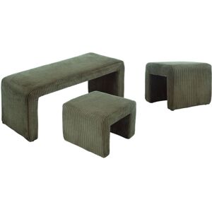 Wahson Office Chairs - Modern Bench in Fabric with 2 Footstools Upholstered Bed End Bench Accent Window Seat Stool for Bedroom Living Room Hallway, Wahson Office Chairs - Modern Bench in Fabric with 2 Footstools Upholstered Bed End Bench Accent Window Seat Stool for Bedroom Living Room Hallway,