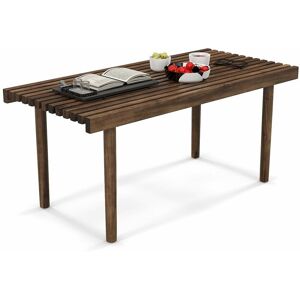 Costway - Modern Coffee Table Accent Center Tea Table Cocktail Table with Slatted Tabletop Costway - Modern Coffee Table Accent Center Tea Table Cocktail Table with Slatted Tabletop