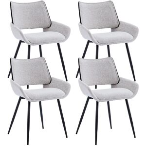 Wahson Office Chairs - Modern Dining Chairs Set of 4 in Chenille Fabric Upholstered Corner Chairs with Black Metal Legs for Kitchen Restaurant, Grey, Wahson Office Chairs - Modern Dining Chairs Set of 4 in Chenille Fabric Upholstered Corner Chairs with Black Metal Legs for Kitchen Restaurant, Grey,