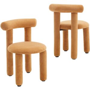 WAHSON OFFICE CHAIRS Dining Chairs Set of 2 in Faux Fur Upholstered Modern Leisure Chairs for Kitchen Living Room Restaurant Cafe, Yellow, Wahson WAHSON OFFICE CHAIRS Dining Chairs Set of 2 in Faux Fur Upholstered Modern Leisure Chairs for Kitchen Living Room Restaurant Cafe, Yellow, Wahson