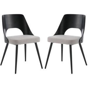 WAHSON OFFICE CHAIRS Modern Dining Chairs Set of 2 in Linen Upholstered Accent Kitchen Chairs with Wood Back Leisure Side Chairs for Dining Living Room, Grey, Wahson WAHSON OFFICE CHAIRS Modern Dining Chairs Set of 2 in Linen Upholstered Accent Kitchen Chairs with Wood Back Leisure Side Chairs for Dining Living Room, Grey, Wahson