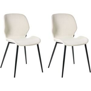 BELIANI Modern Set of 2 Conference Chairs Polyester Upholstery Iron Legs Office Furniture Light Beige Holland BELIANI Modern Set of 2 Conference Chairs Polyester Upholstery Iron Legs Office Furniture Light Beige Holland