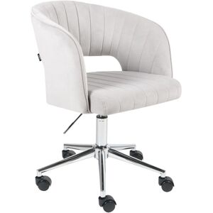 Beliani - Modern Swivel Office Chair Armchair Adjustable Height Velvet Light Grey Katonah Beliani - Modern Swivel Office Chair Armchair Adjustable Height Velvet Light Grey Katonah