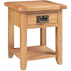 Hallowood Furniture - Monchique Oak Small Side Table with Chest Drawer, Solid Oak Lamp Table, Small Console Table for Small Spaces, Small Oak Side Hallowood Furniture - Monchique Oak Small Side Table with Chest Drawer, Solid Oak Lamp Table, Small Console Table for Small Spaces, Small Oak Side
