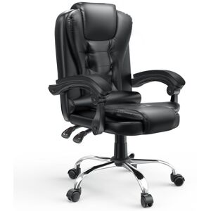 Naspaluro - Desk Chair - Ergonomic Bigzzia Office Chair with support headrest - Gaming Chair with Tilt Function - pu Leather Computer Chair - Black Naspaluro - Desk Chair - Ergonomic Bigzzia Office Chair with support headrest - Gaming Chair with Tilt Function - pu Leather Computer Chair - Black