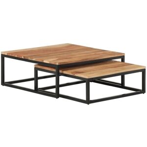 Nesting Coffee Tables 2 pcs Solid Acacia Wood Vidaxl Nesting Coffee Tables 2 pcs Solid Acacia Wood Vidaxl
