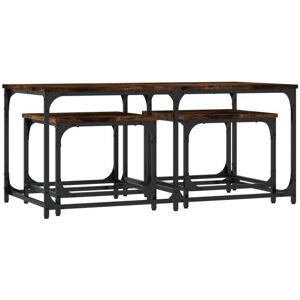 Vidaxl - Nesting Coffee Tables 3 pcs Smoked Oak Engineered Wood Vidaxl - Nesting Coffee Tables 3 pcs Smoked Oak Engineered Wood