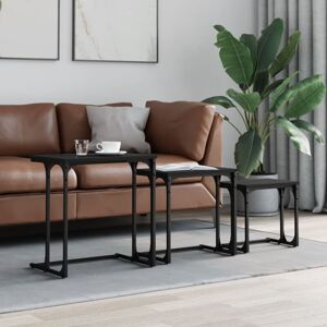 Vidaxl - Nesting Coffee Tables 3 pcs Black Engineered Wood Vidaxl - Nesting Coffee Tables 3 pcs Black Engineered Wood