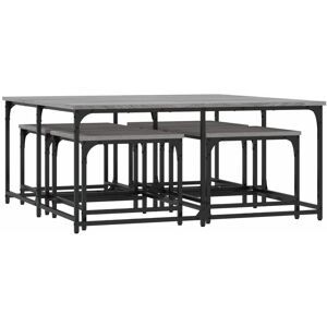 Vidaxl - Nesting Coffee Tables 5 pcs Grey Sonoma Engineered Wood Vidaxl - Nesting Coffee Tables 5 pcs Grey Sonoma Engineered Wood
