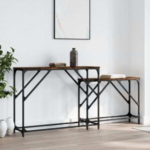Vidaxl - Nesting Console Tables 2 pcs Smoked Oak Engineered Wood Vidaxl - Nesting Console Tables 2 pcs Smoked Oak Engineered Wood