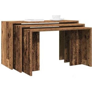 Nesting Tables 3 pcs Old Wood Engineered Wood Vidaxl Nesting Tables 3 pcs Old Wood Engineered Wood Vidaxl