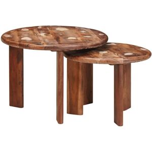 Nesting Coffee Tables 2 pcs Multicolour Solid Reclaimed Wood vidaXL Nesting Coffee Tables 2 pcs Multicolour Solid Reclaimed Wood vidaXL