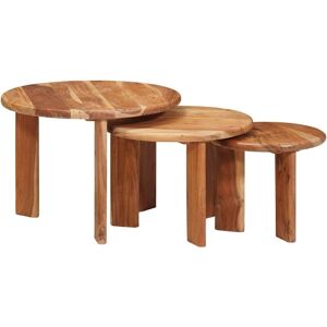 Nesting Coffee Tables 3 pcs Brown Solid Acacia Wood vidaXL Nesting Coffee Tables 3 pcs Brown Solid Acacia Wood vidaXL