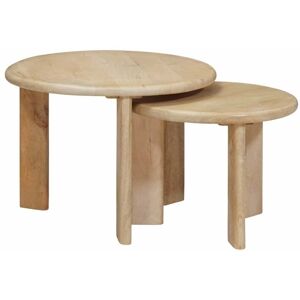 Nesting Coffee Tables 2 pcs Black Solid Mango Wood vidaXL Nesting Coffee Tables 2 pcs Black Solid Mango Wood vidaXL