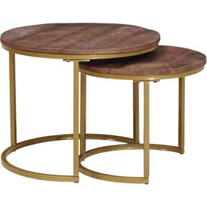 Nesting Coffee Tables 2 pcs Solid Mango Wood and Steel vidaXL Nesting Coffee Tables 2 pcs Solid Mango Wood and Steel vidaXL