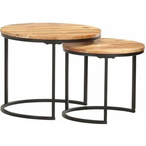 Nesting Tables 2 pcs Solid Acacia Wood vidaXL Nesting Tables 2 pcs Solid Acacia Wood vidaXL