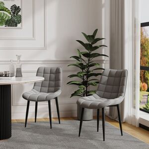 MORE4HOMES NOVA MODERN VELVET DINING CHAIR PADDED SEAT METAL LEG KITCHEN 8 PCS (Grey) MORE4HOMES NOVA MODERN VELVET DINING CHAIR PADDED SEAT METAL LEG KITCHEN 8 PCS (Grey)